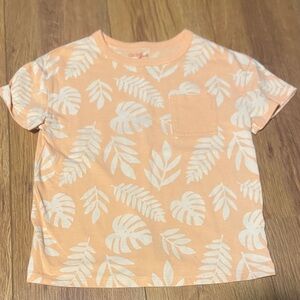 Cat & Jack Peach Leaf Print Kids Tee